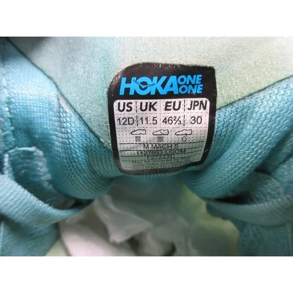 Hoka Mach 5 Shoes‎ Mens Size 12D Blue Green Running Sneaker Trainers Lightweight
